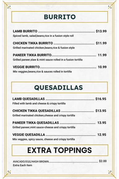 Cafe 23 – Indian Street Food Menu - Image 4